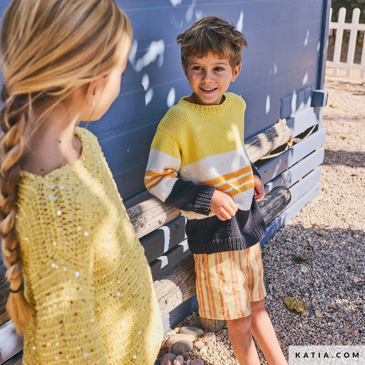 Katia Alabama 011 Licht grijs - Patroon breien haken kinderen trui lente zomer katia — gemaakt met Katia Alabama (7)