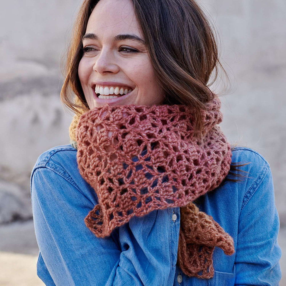 Patroon breien haken dames sjaal herfst winter katia — gemaakt met Katia Angelo Sjaal Haakpatroon