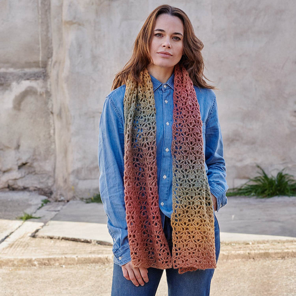 Patroon breien haken dames sjaal herfst winter katia — gemaakt met Katia Angelo Sjaal Haakpatroon (2)