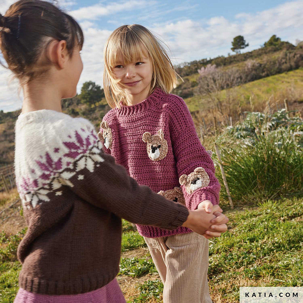 Katia Basic Merino 008 Donkergrijs - Patroon breien haken kinderen trui herfst winter katia — gemaakt met Katia Basic Merino (3)