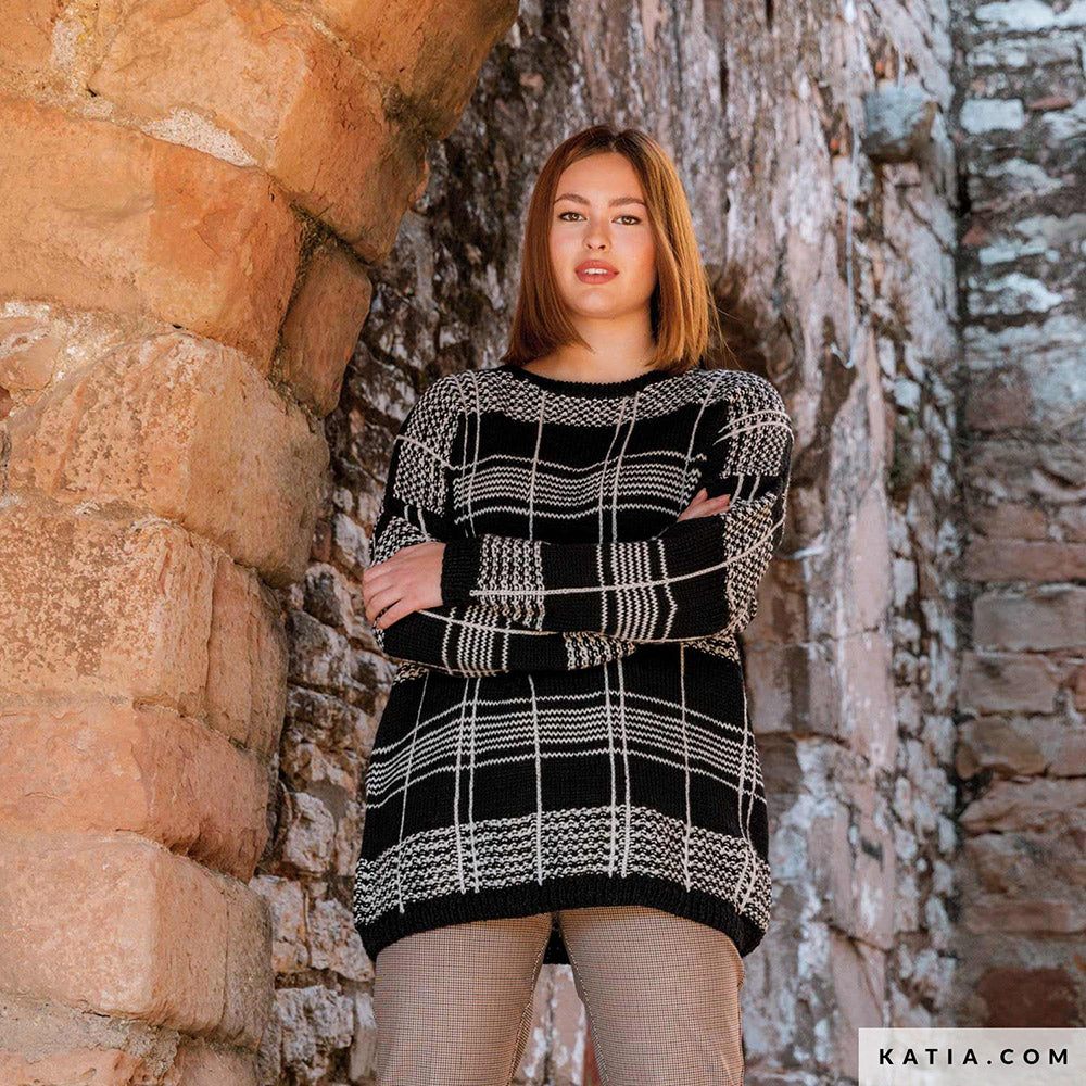 Patroon breien haken dames trui herfst winter katia — gemaakt met Katia Basic Merino 099 (16)