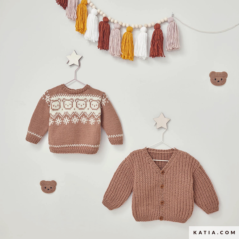 Katia Basic Merino 103 Mint - Patroon breien haken baby jas herfst winter katia — gemaakt met Katia Basic Merino