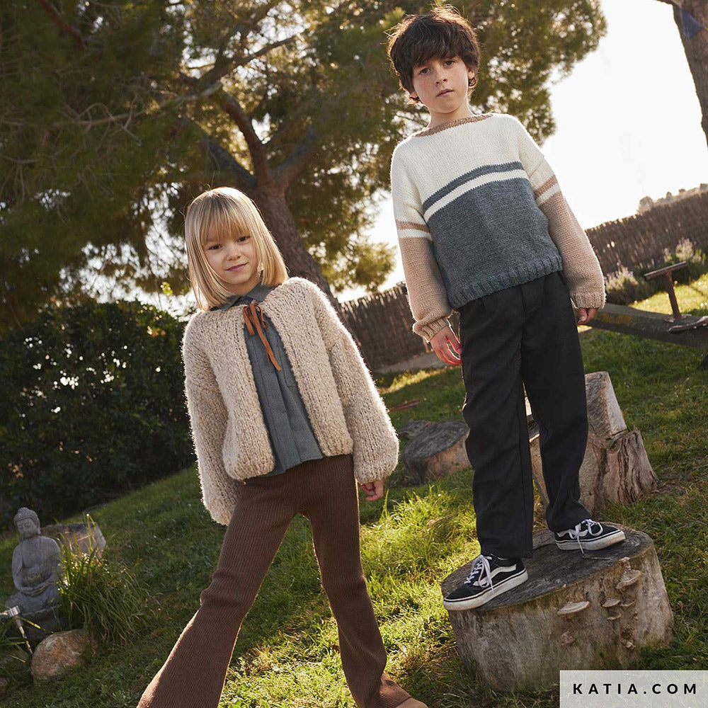 Katia Basic Merino 103 Mint - Patroon breien haken kinderen jas herfst winter katia — gemaakt met Katia Basic Merino