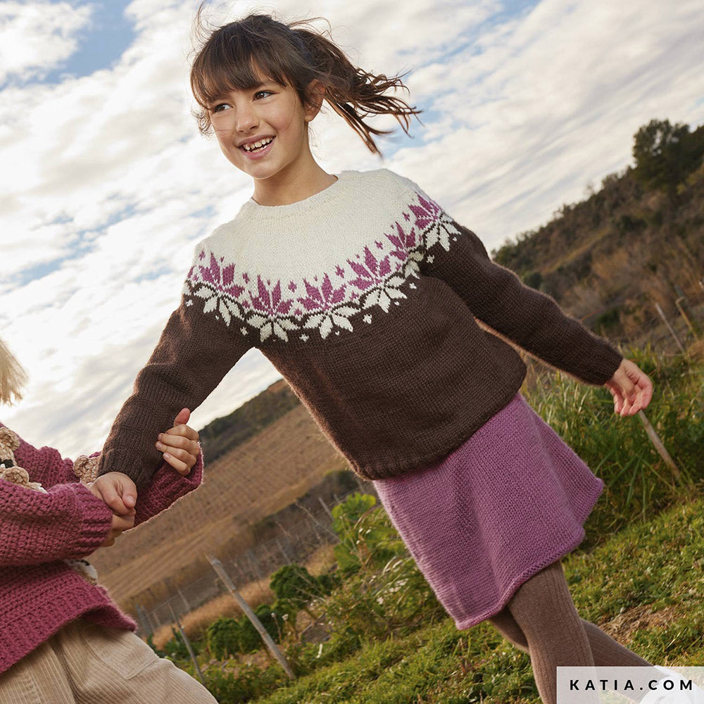Katia Basic Merino 103 Mint - Patroon breien haken kinderen rok herfst winter katia — gemaakt met Katia Basic Merino