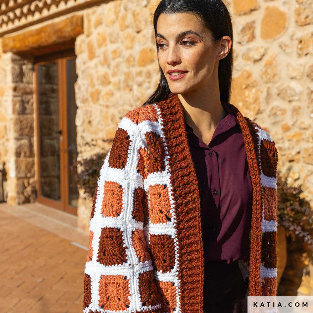 Katia Big Merino 001 Wit - Patroon breien haken dames jas herfst winter katia — gemaakt met Katia Big Merino (3)