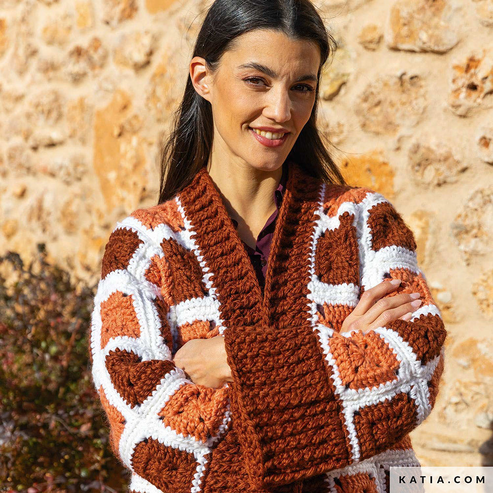 Katia Big Merino 051 Crème - Patroon breien haken dames jas herfst winter katia — gemaakt met Katia Big Merino (4)