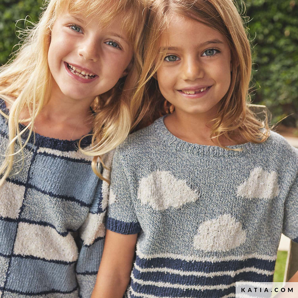 Katia Blue Jeans II 103 Donker Jeans - Patroon breien haken kinderen shirt lente zomer katia — gemaakt met Katia Blue Jeans II (2)