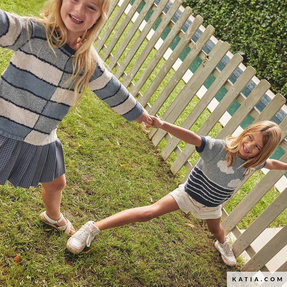 Katia Blue Jeans II 103 Donker Jeans - Patroon breien haken kinderen shirt lente zomer katia — gemaakt met Katia Blue Jeans II (3)