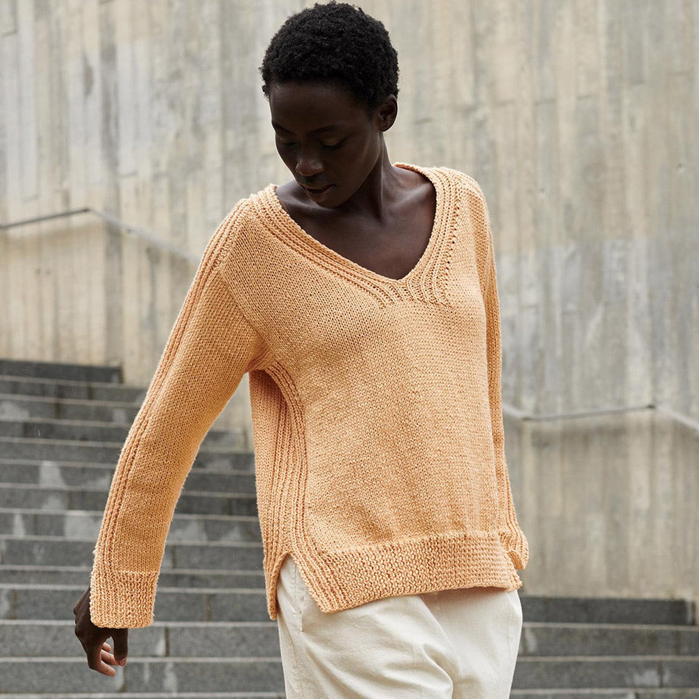 Katia Calma 59 Licht Beige - Patroon breien haken dames trui lente zomer katia — gemaakt met Katia Calma (3)