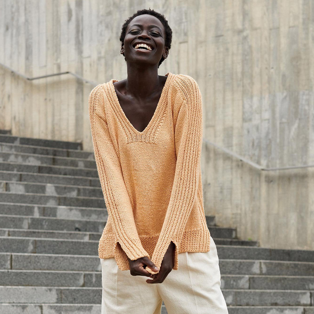 Katia Calma 59 Licht Beige - Patroon breien haken dames trui lente zomer katia — gemaakt met Katia Calma (6)
