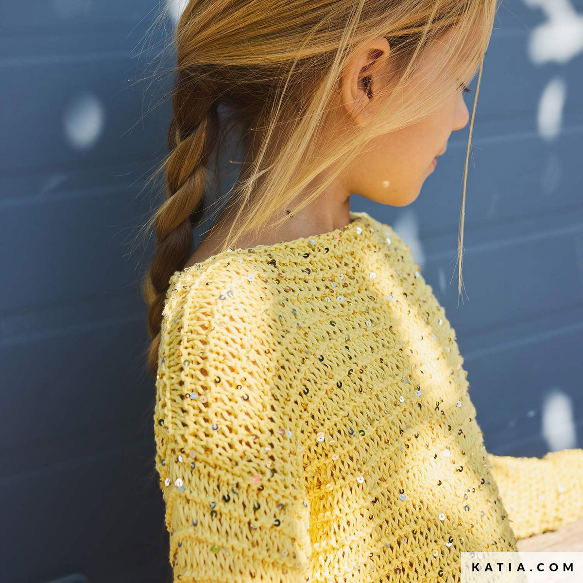 Katia Cleopatra 065 Beige - Patroon breien haken kinderen trui lente zomer katia — gemaakt met Katia Cleopatra