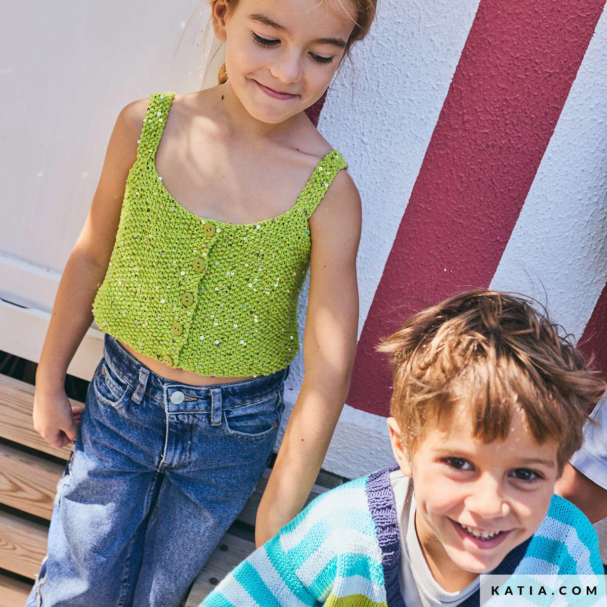 Katia Cleopatra 065 Beige - Patroon breien haken kinderen topje lente zomer katia — gemaakt met Katia Cleopatra (3)
