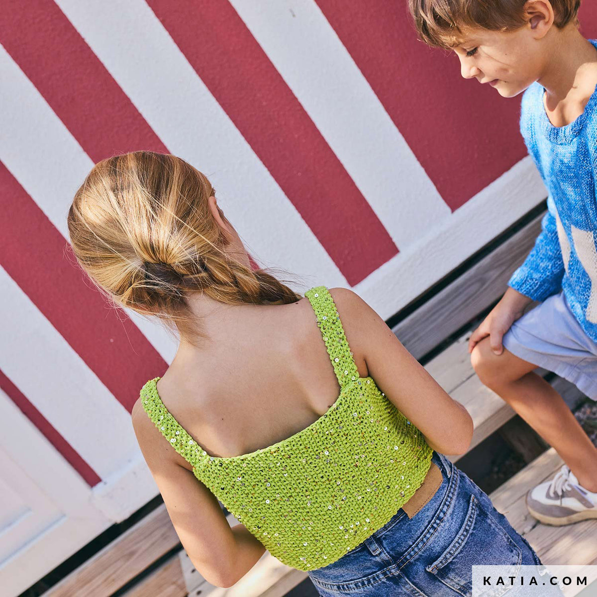 Katia Cleopatra 065 Beige - Patroon breien haken kinderen topje lente zomer katia — gemaakt met Katia Cleopatra (2)