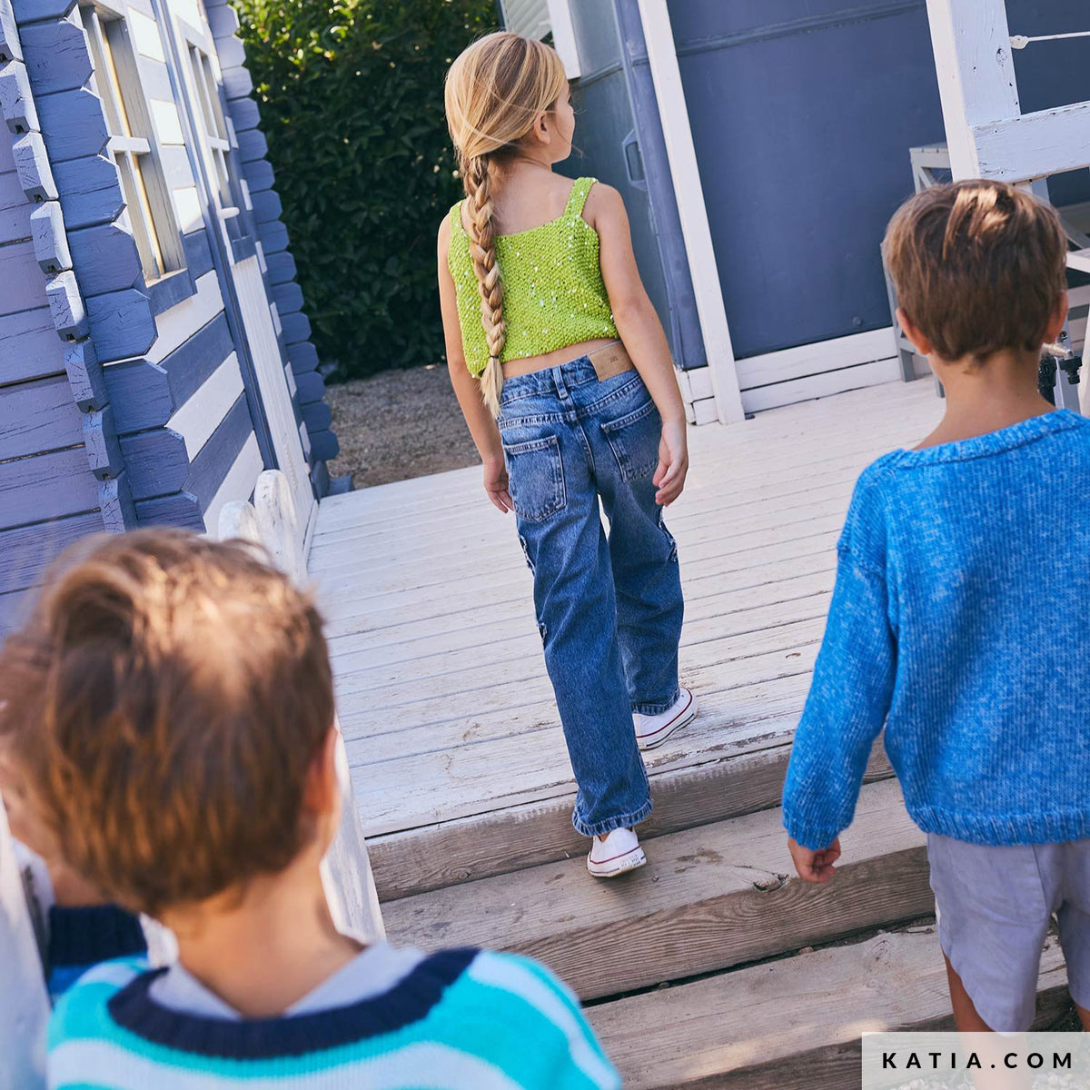 Katia Cleopatra 068 Geel - Patroon breien haken kinderen topje lente zomer katia — gemaakt met Katia Cleopatra (6)