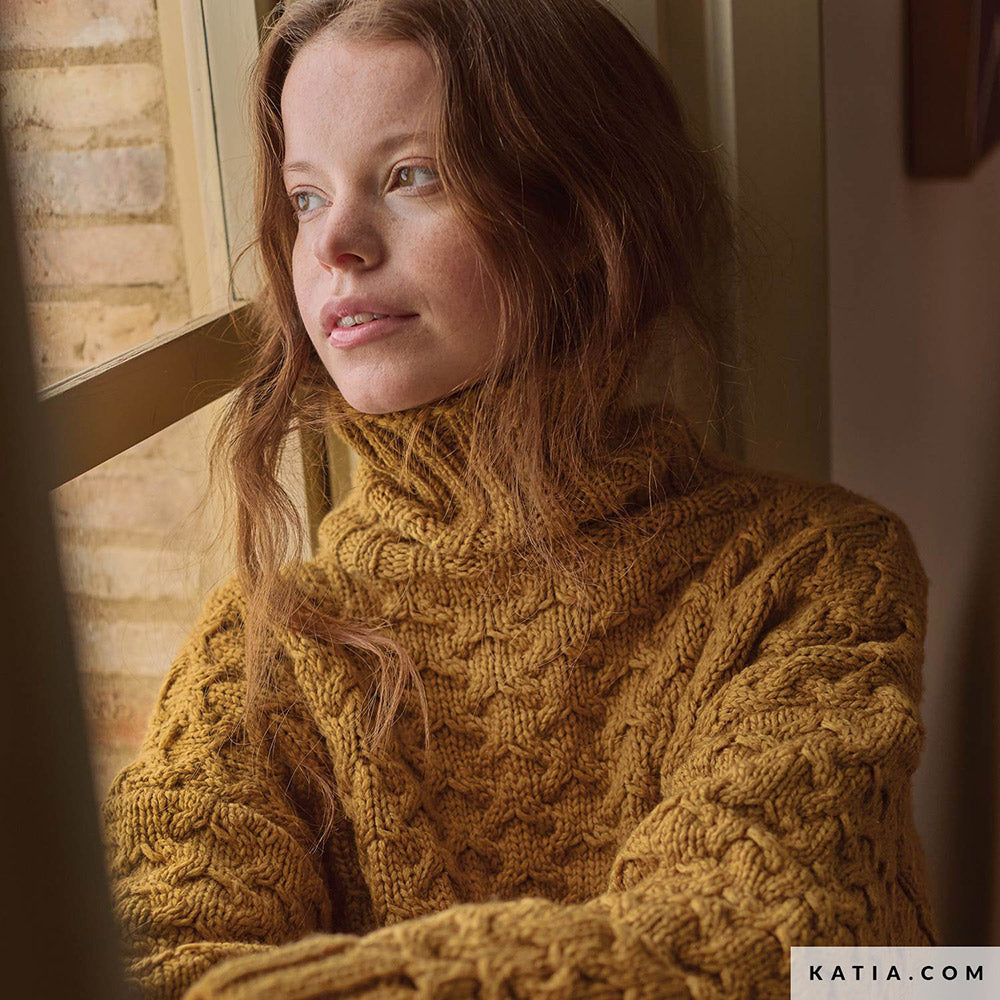 Patroon breien haken dames trui herfst winter katia — gemaakt met Katia Concept 100% Wool Textures Herfst-Winter 2025-2026 (6)