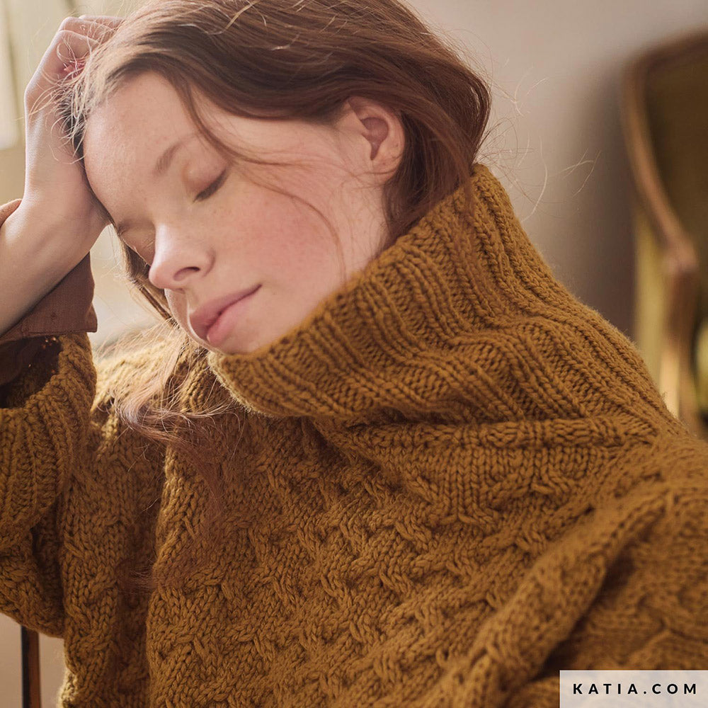 Patroon breien haken dames trui herfst winter katia — gemaakt met Katia Concept 100% Wool Textures Herfst-Winter 2025-2026 (5)