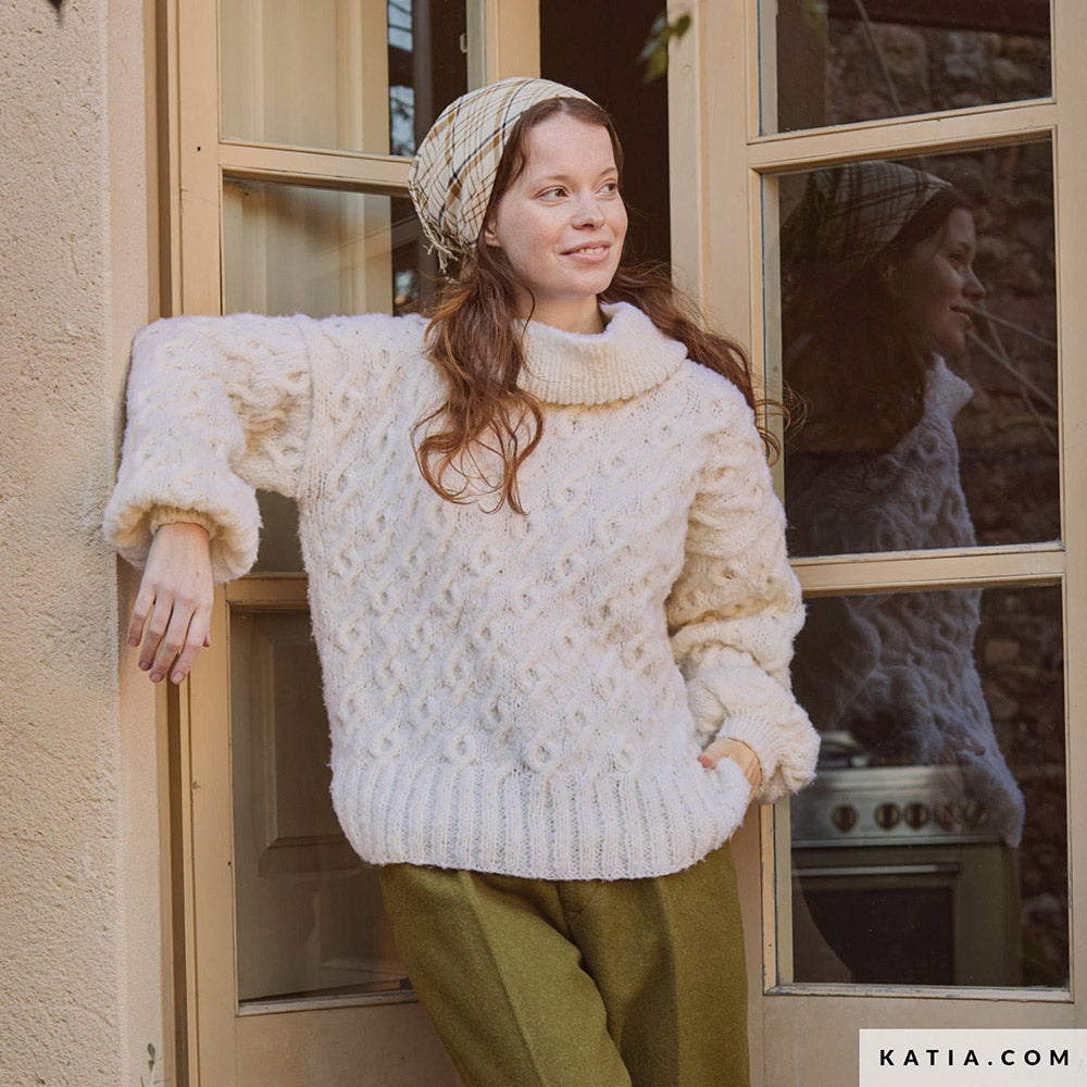 Patroon breien haken dames trui herfst winter katia — gemaakt met Katia Concept 100% Wool Textures Herfst-Winter 2025-2026 (43)