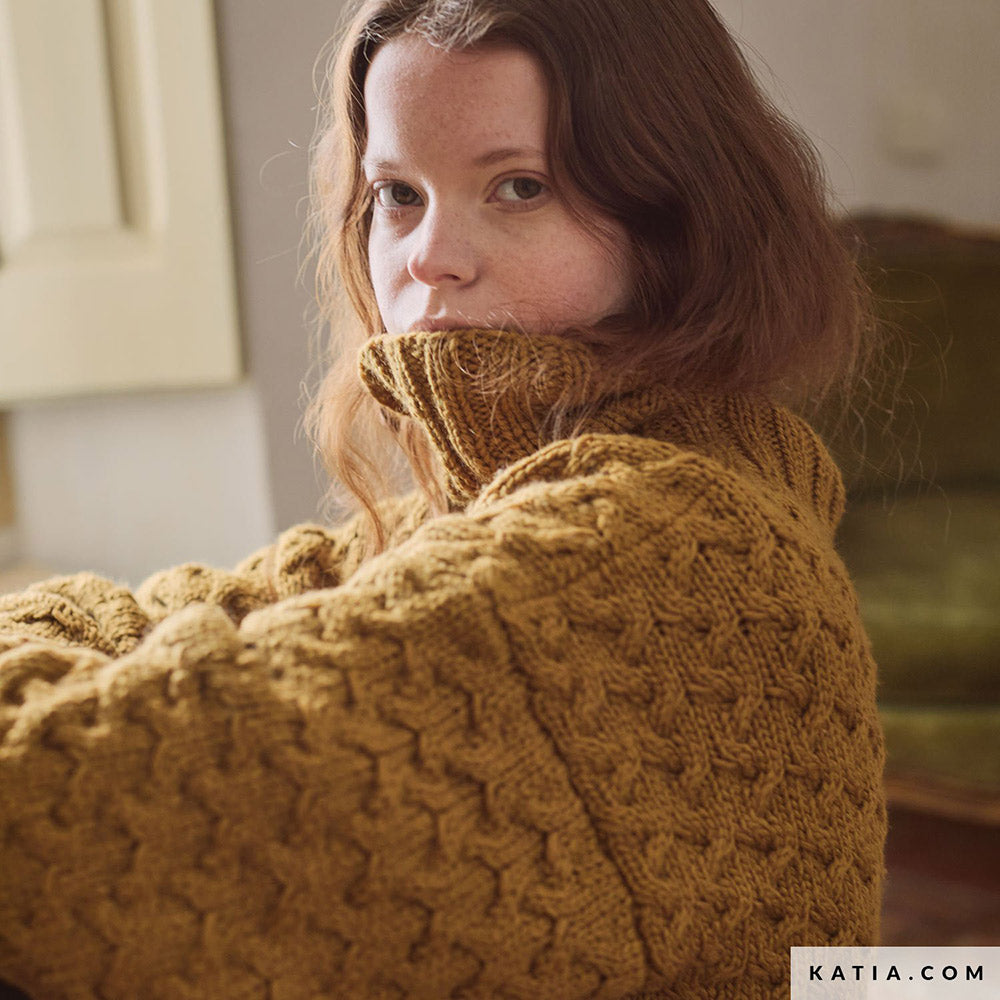 Patroon breien haken dames trui herfst winter katia — gemaakt met Katia Concept 100% Wool Textures Herfst-Winter 2025-2026 (9)