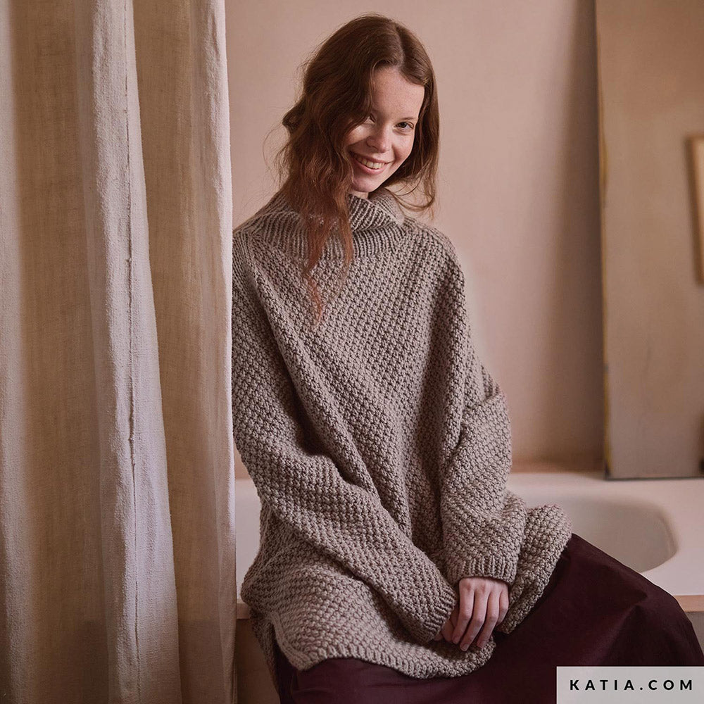 Patroon breien haken dames trui herfst winter katia — gemaakt met Katia Concept 100% Wool Textures Herfst-Winter 2025-2026 (49)