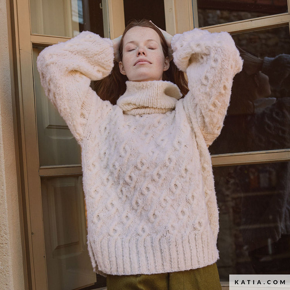 Patroon breien haken dames trui herfst winter katia — gemaakt met Katia Concept 100% Wool Textures Herfst-Winter 2025-2026 (40)