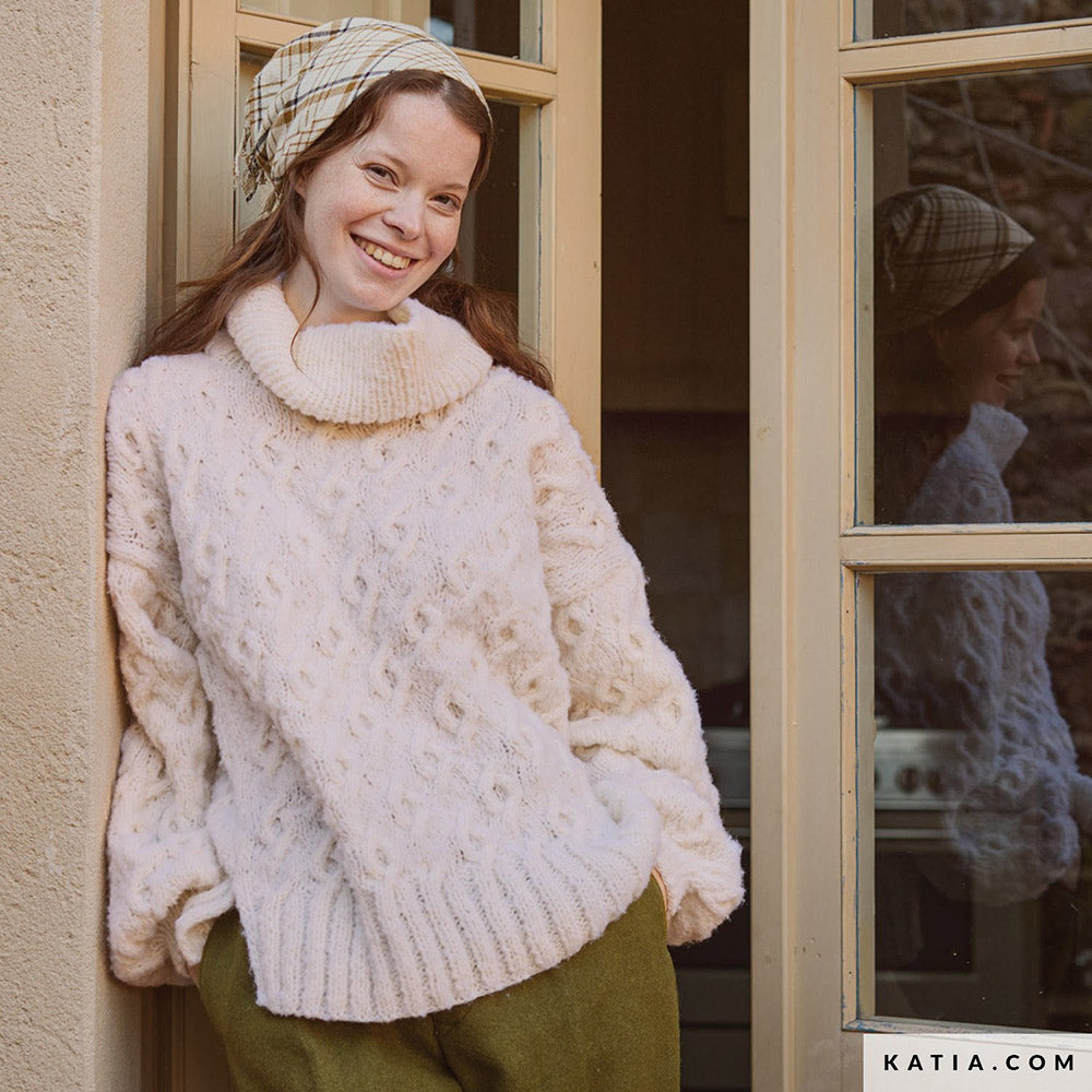Patroon breien haken dames trui herfst winter katia — gemaakt met Katia Concept 100% Wool Textures Herfst-Winter 2025-2026 (34)