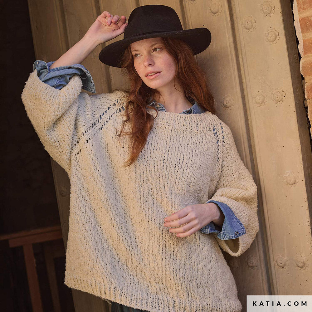 Patroon breien haken dames trui herfst winter katia — gemaakt met Katia Concept 100% Wool Textures Herfst-Winter 2025-2026 (23)