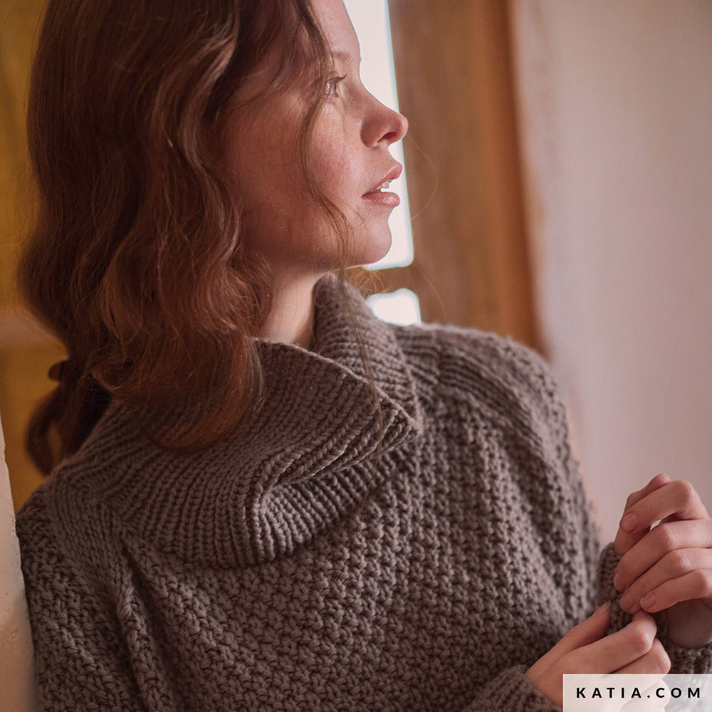 Patroon breien haken dames trui herfst winter katia — gemaakt met Katia Concept 100% Wool Textures Herfst-Winter 2025-2026 (50)