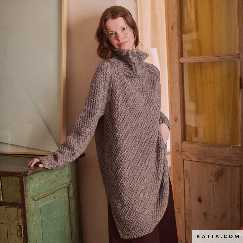 Patroon breien haken dames trui herfst winter katia — gemaakt met Katia Concept 100% Wool Textures Herfst-Winter 2025-2026 (52)