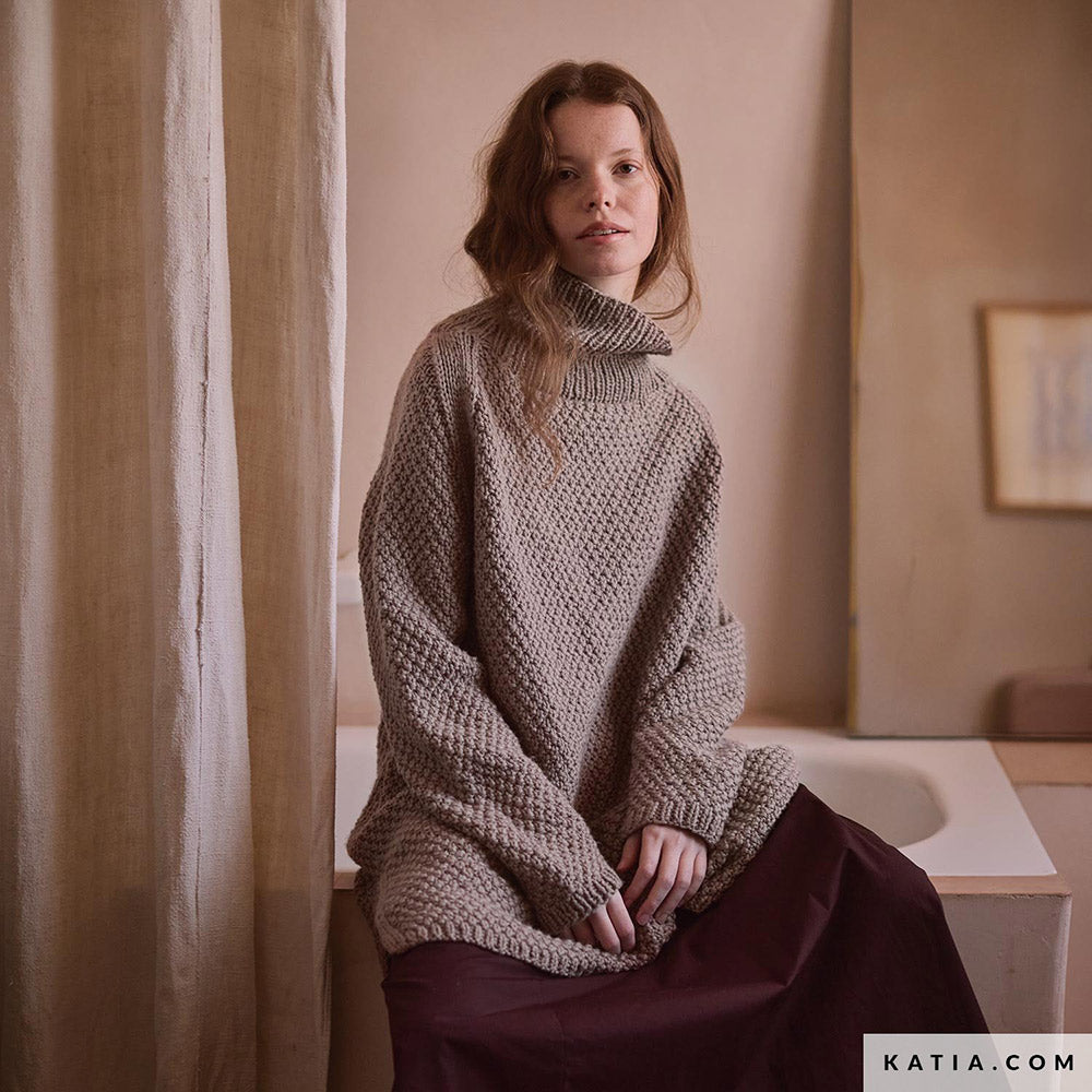 Patroon breien haken dames trui herfst winter katia — gemaakt met Katia Concept 100% Wool Textures Herfst-Winter 2025-2026 (53)