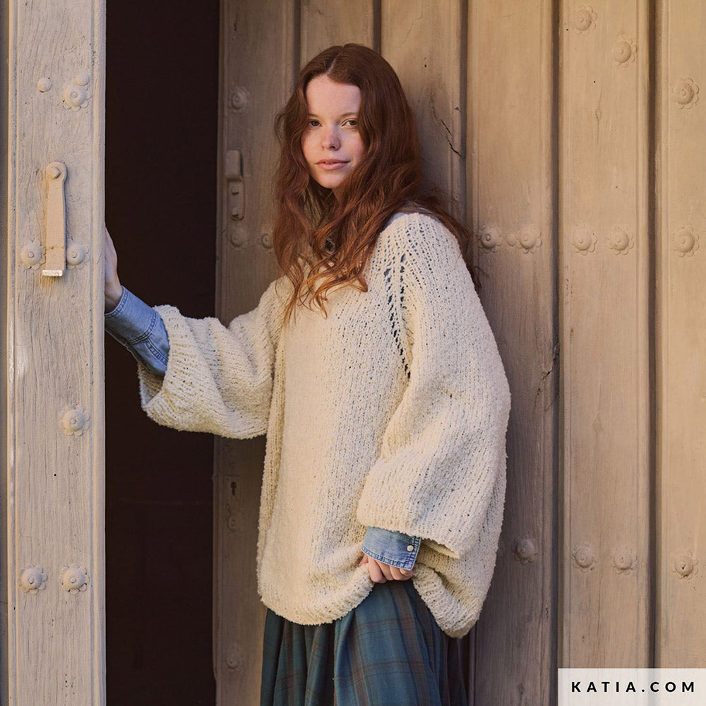Patroon breien haken dames trui herfst winter katia — gemaakt met Katia Concept 100% Wool Textures Herfst-Winter 2025-2026 (28)