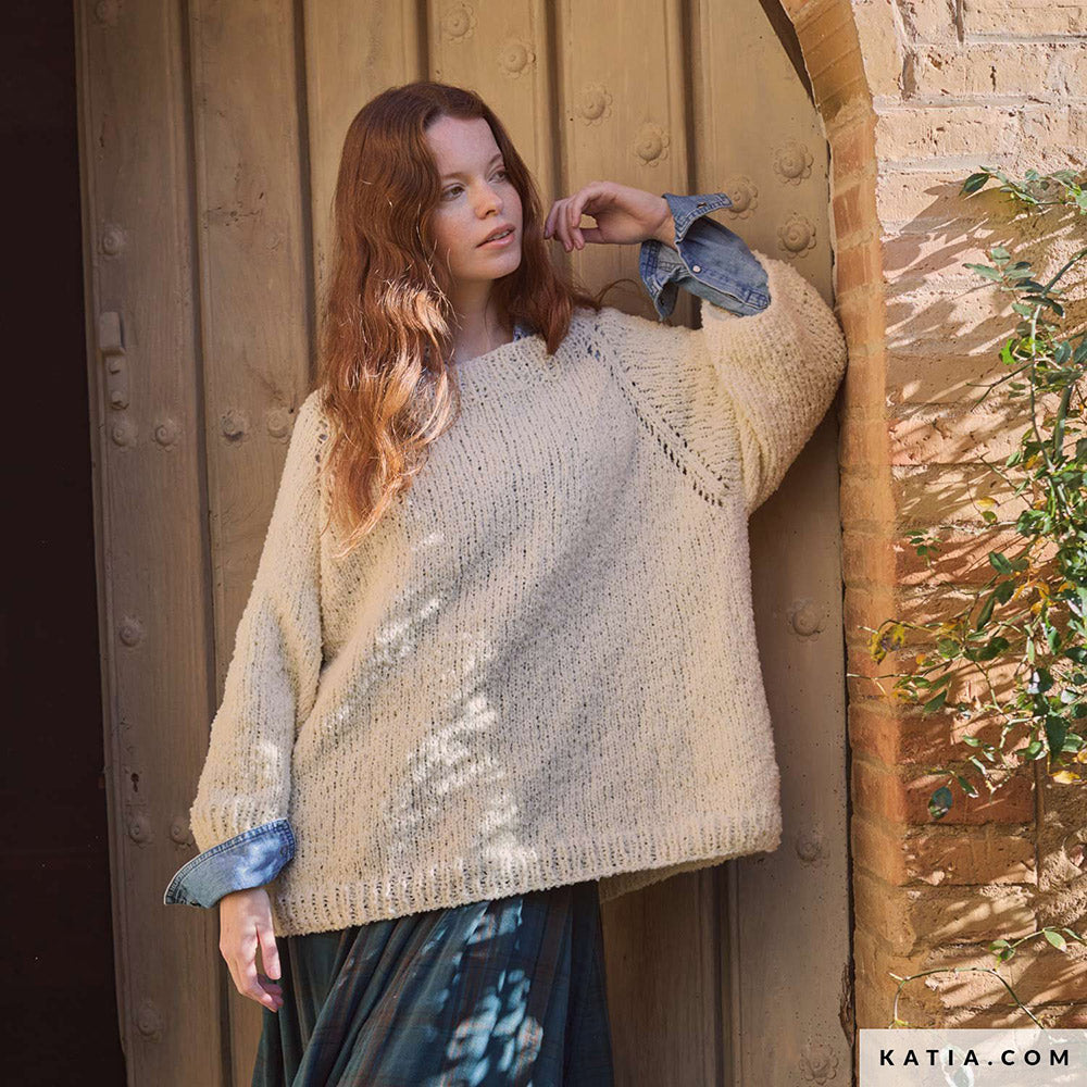 Patroon breien haken dames trui herfst winter katia — gemaakt met Katia Concept 100% Wool Textures Herfst-Winter 2025-2026 (27)