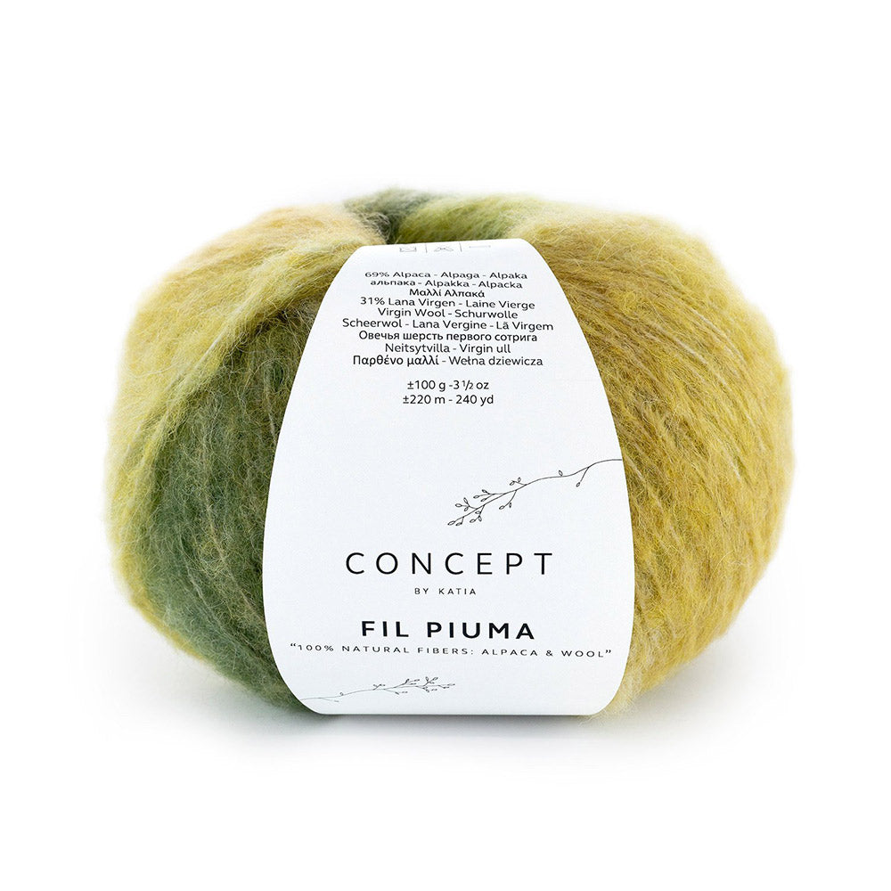 Katia Concept Fil Piuma 300 Groen-Oker