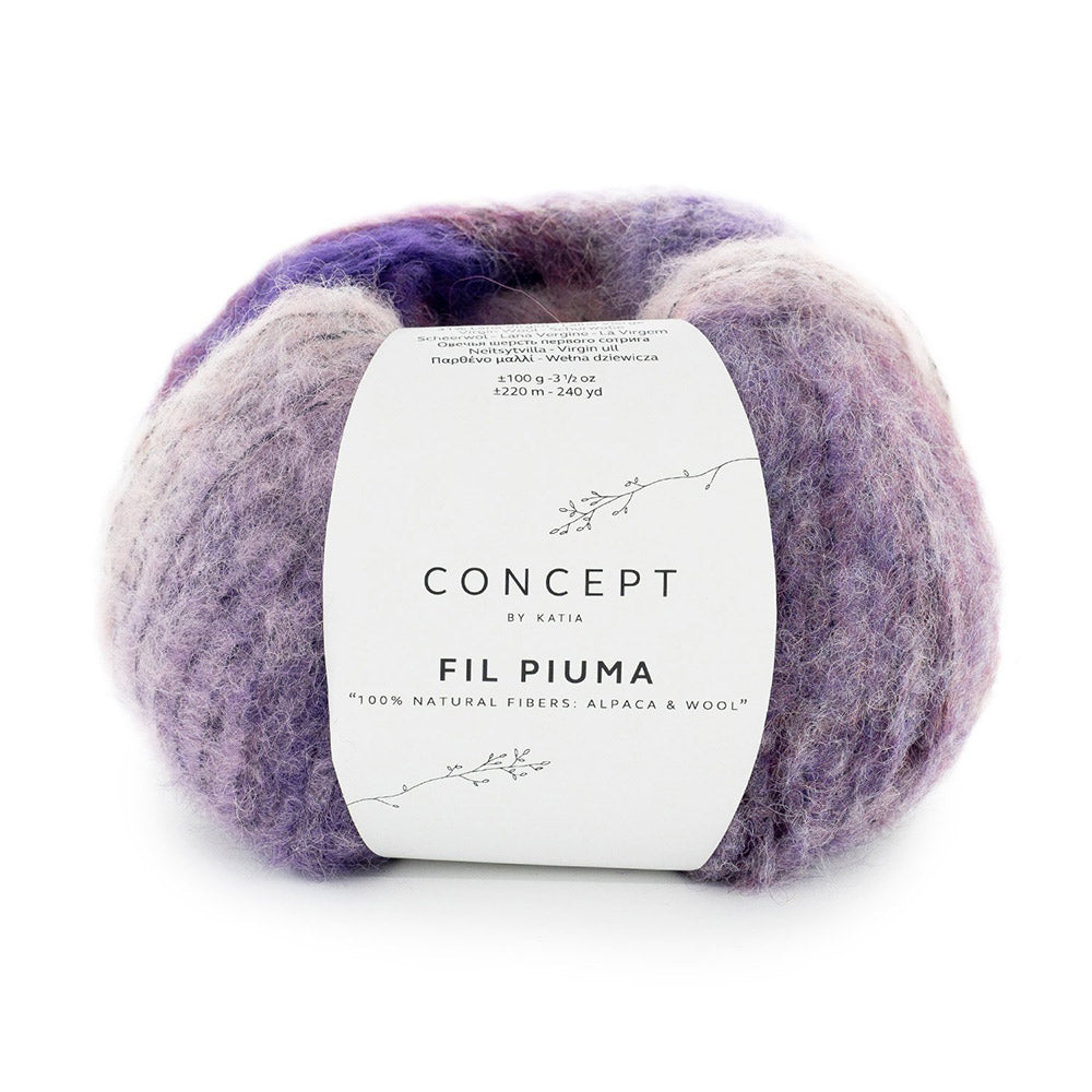 Katia Concept Fil Piuma 303 Paars-Kauwgom roze