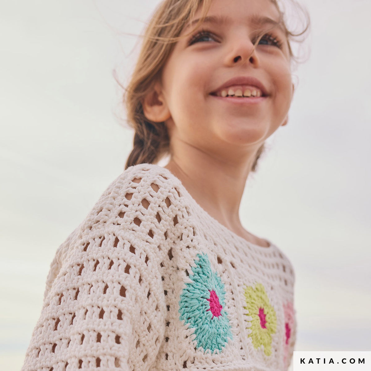 Katia Cotton 100% 004 Rood - Patroon breien haken kinderen trui lente zomer katia — gemaakt met Katia Cotton 100% (5)