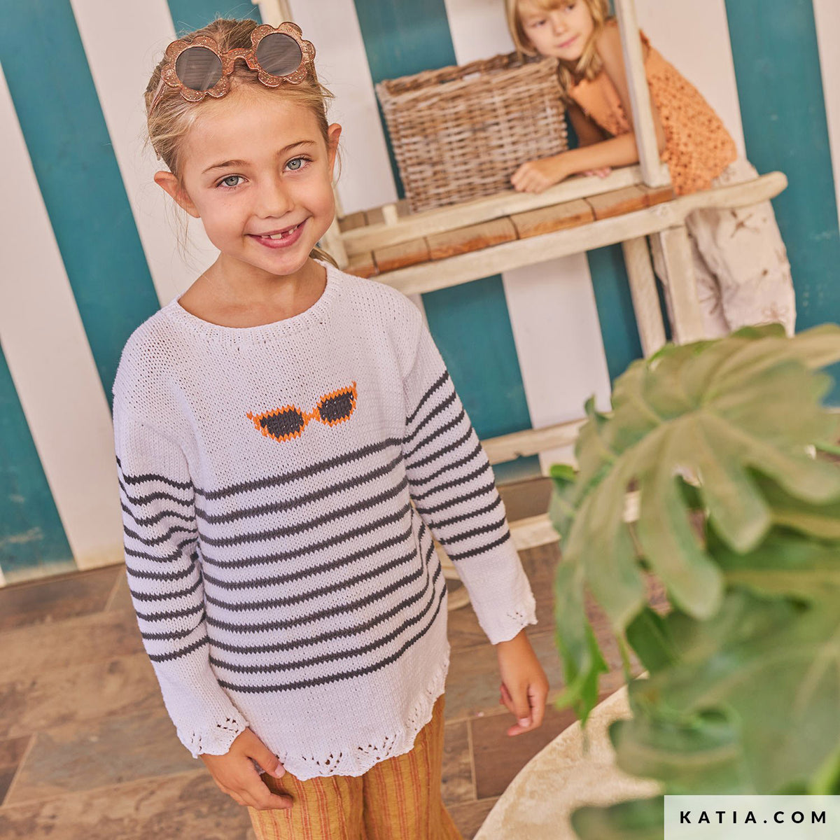 Katia Cotton 100% 010 Steen grijs - Patroon breien haken kinderen trui lente zomer katia — gemaakt met Katia Cotton 100% (13)