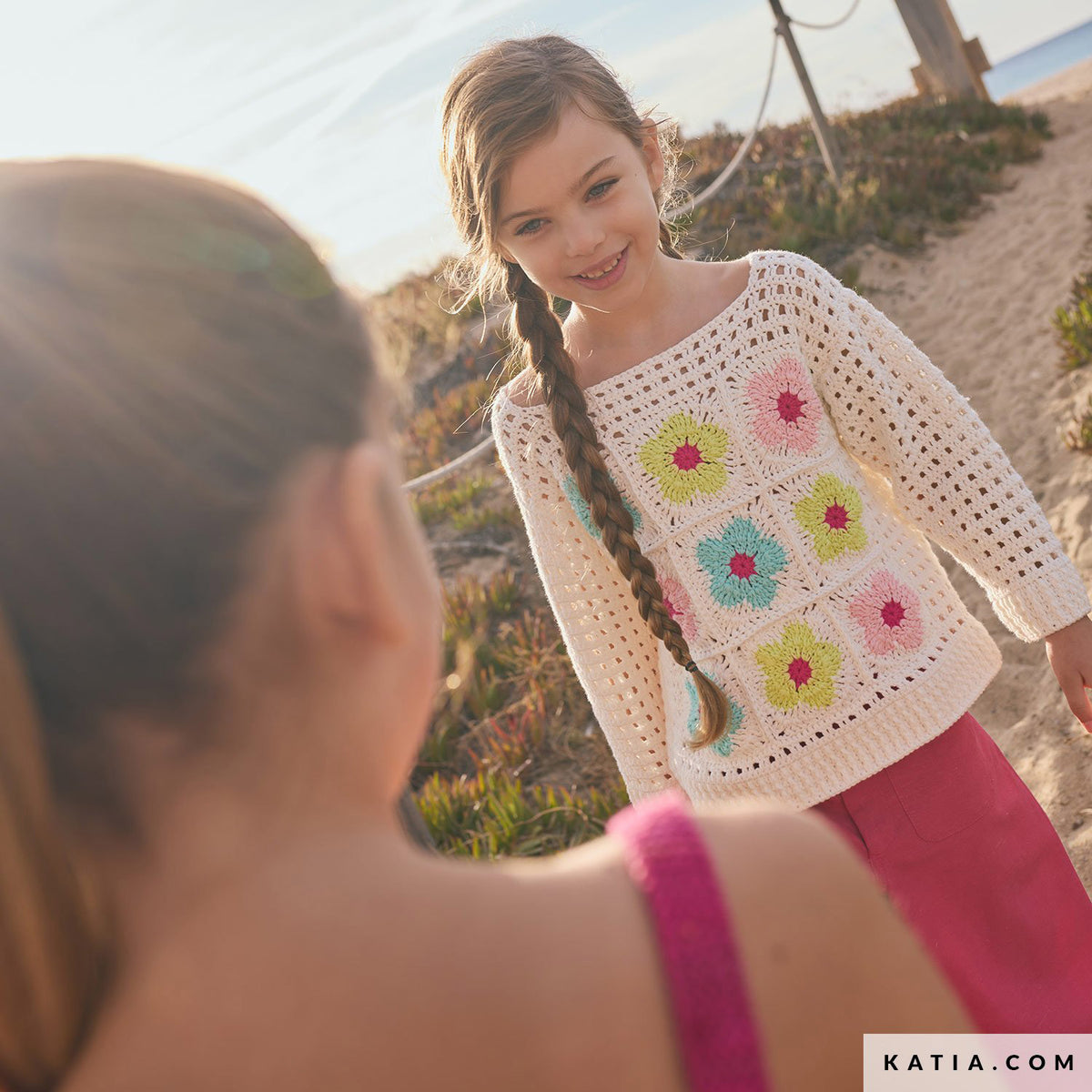 Katia Cotton 100% 015 Medium grijs - Patroon breien haken kinderen trui lente zomer katia — gemaakt met Katia Cotton 100% (7)