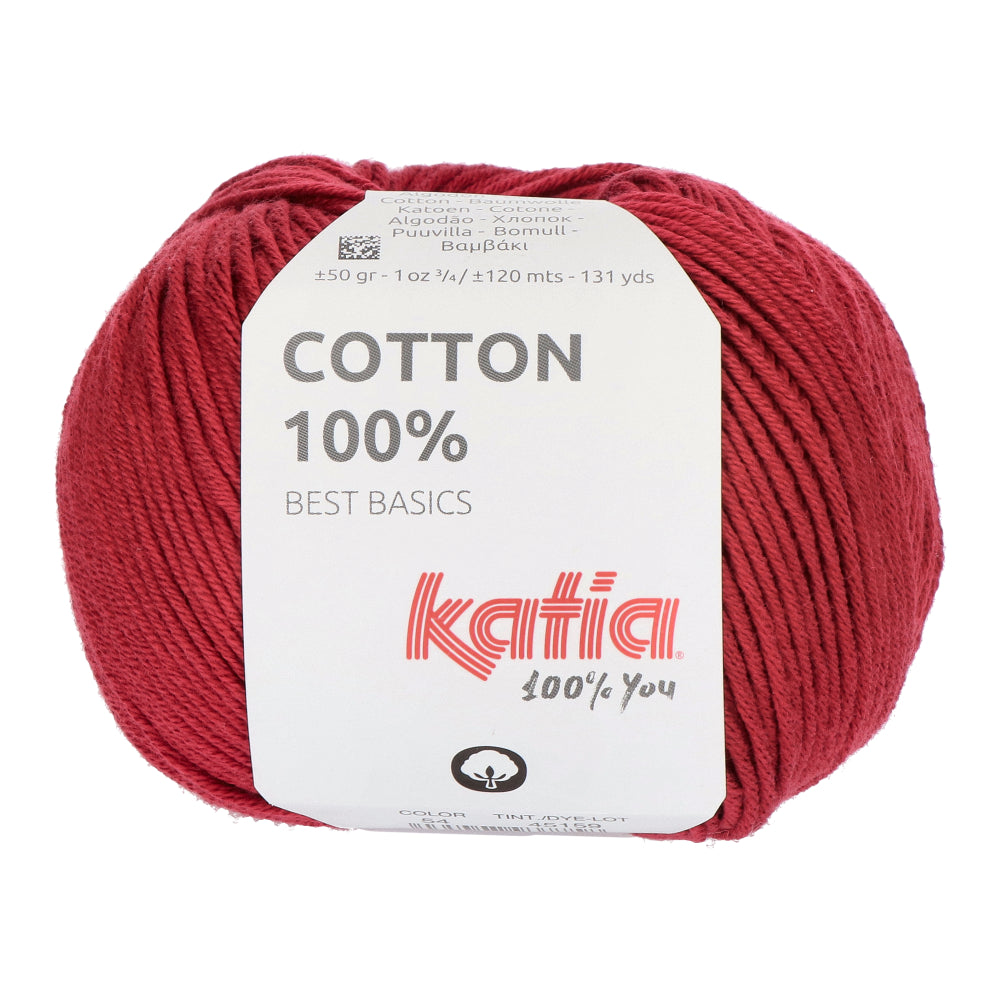 Katia Cotton 100% 054 Wijn rood