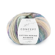 Katia Cotton-Merino Rainbow 502 Kauwgom roze-Lila-Pastel blauw