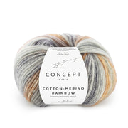 Katia Cotton-Merino Rainbow 504 Grijs-Make-up-Roest bruin