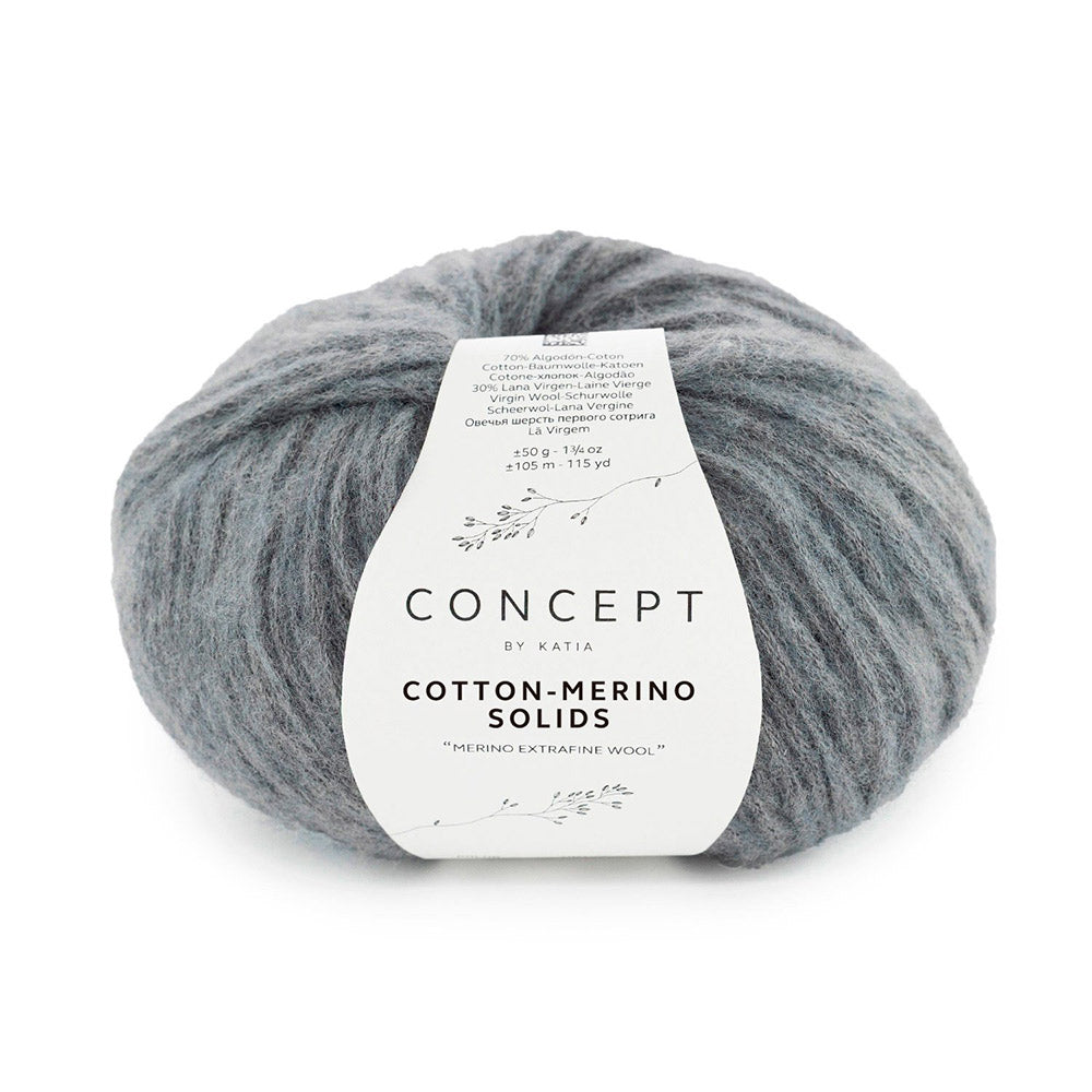 Katia Cotton-Merino Solids 069 Medium grijs