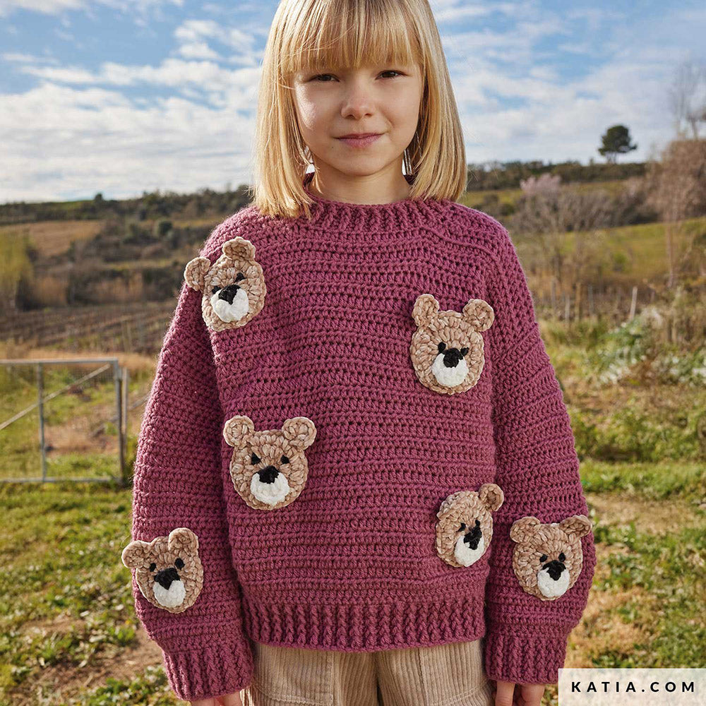 Katia Craft Lover 030 Chocoladebruin - Patroon breien haken kinderen trui herfst winter katia — gemaakt met Katia Craft Lover (8)