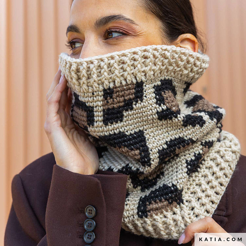 Katia Craft Lover 030 Chocoladebruin - Patroon breien haken dames colsjaal herfst winter katia — gemaakt met Katia Craft Lover (4)