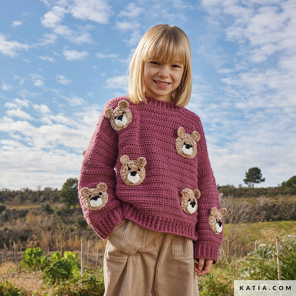 Katia Craft Lover 030 Chocoladebruin - Patroon breien haken kinderen trui herfst winter katia — gemaakt met Katia Craft Lover (11)
