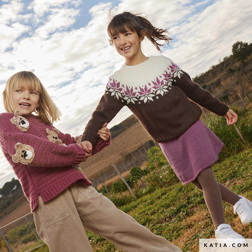 Katia Craft Lover 030 Chocoladebruin - Patroon breien haken kinderen trui herfst winter katia — gemaakt met Katia Craft Lover (12)
