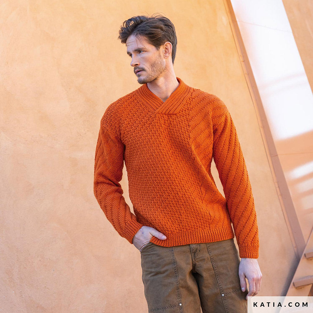 Katia Craft Lover 018 Mauvé - Patroon breien haken heren trui herfst winter katia — gemaakt met Katia Craft Lover (3)