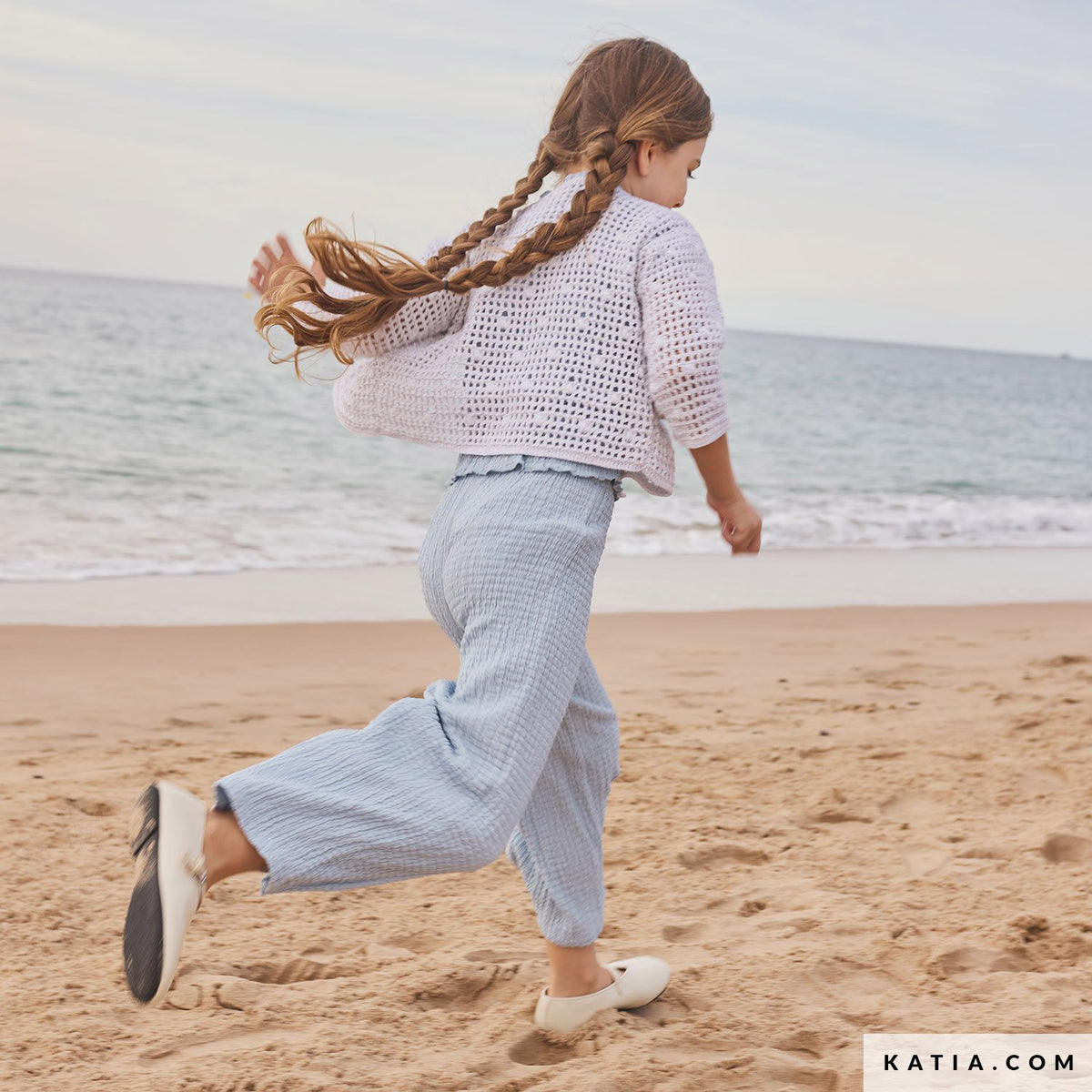 Katia Estrella 063 Turquoise-Briljantblauw - Patroon breien haken kinderen jas lente zomer katia — gemaakt met Katia Estrella (2)