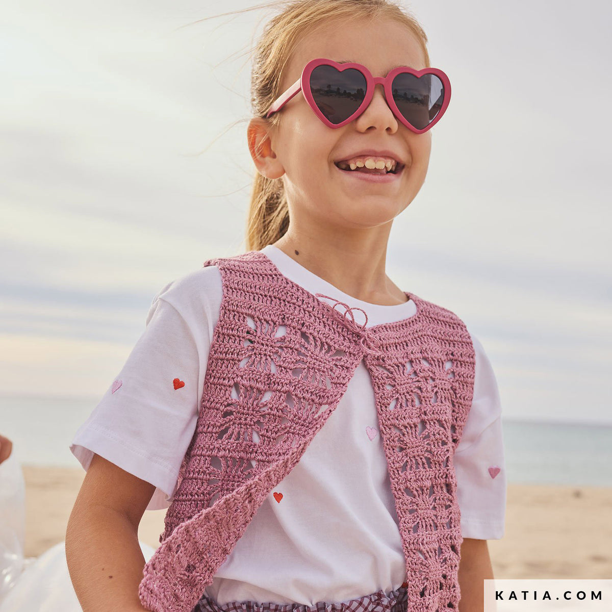 Katia Estrella 067 Make-up-Zilver - Patroon breien haken kinderen vest lente zomer katia — gemaakt met Katia Estrella