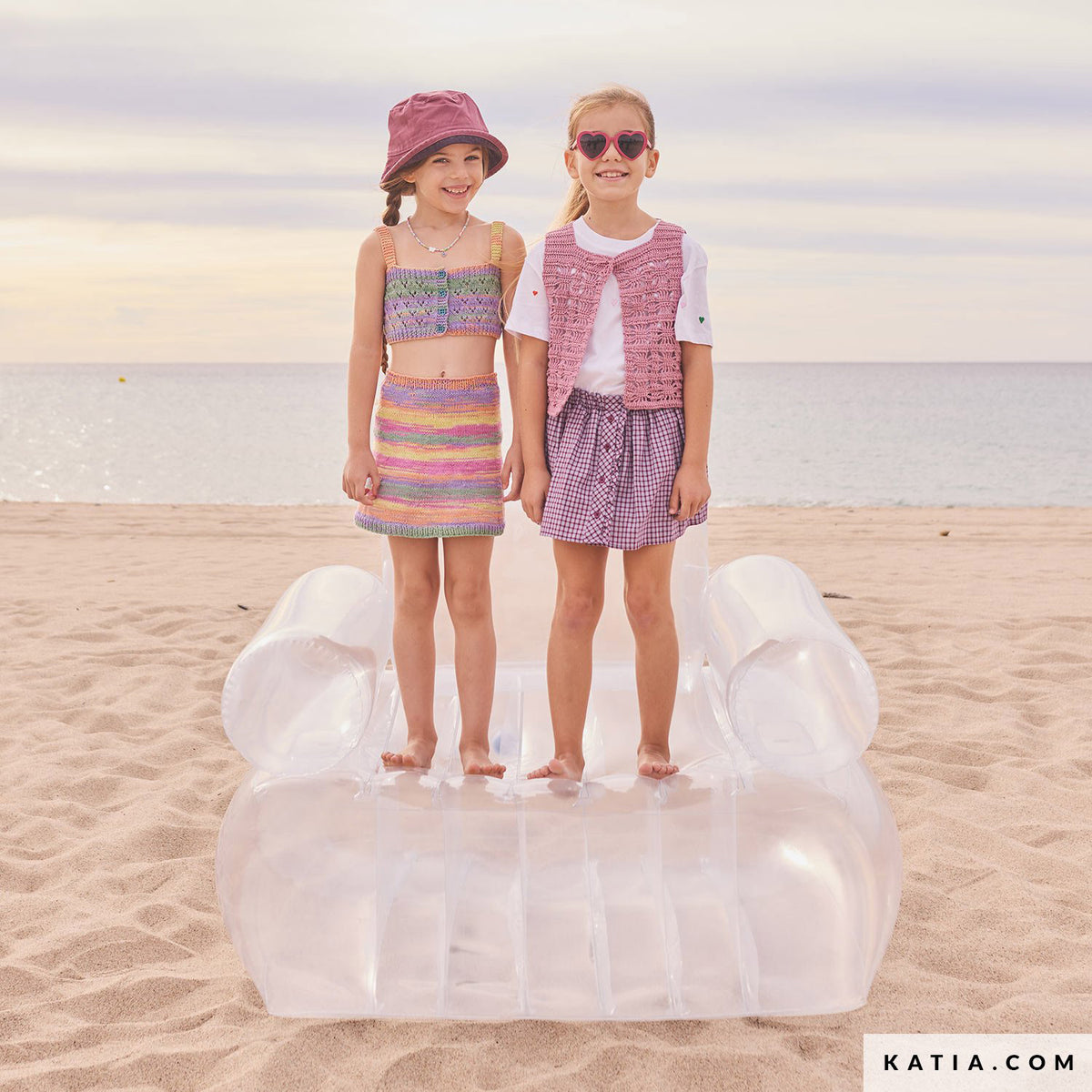 Katia Estrella 071 Watermeloen-Koraal - Patroon breien haken kinderen vest lente zomer katia — gemaakt met Katia Estrella (5)