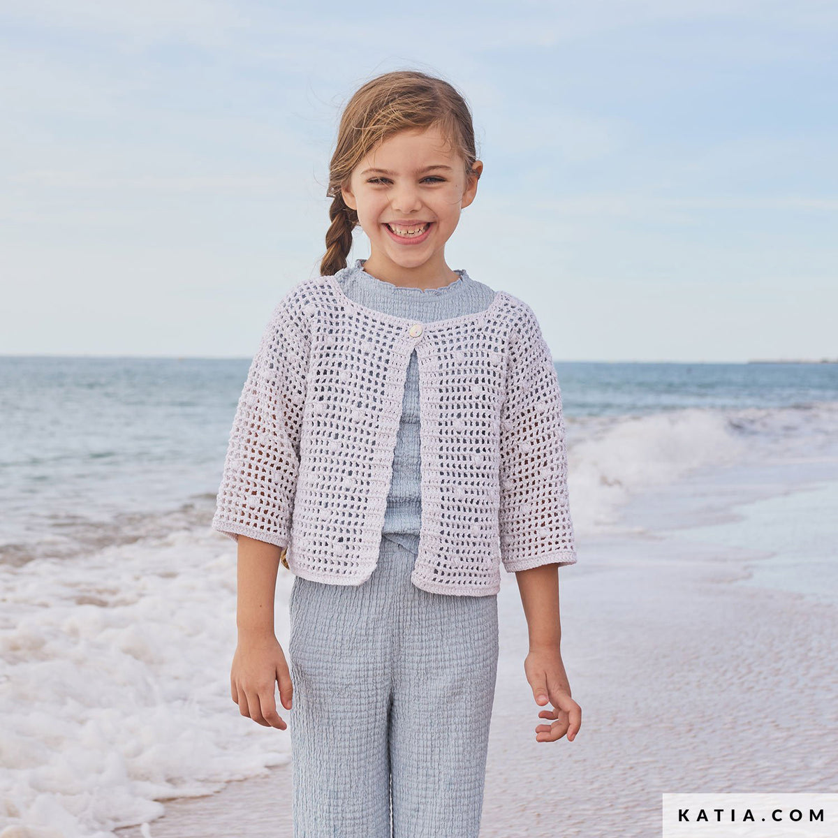 Katia Estrella 071 Watermeloen-Koraal - Patroon breien haken kinderen jas lente zomer katia — gemaakt met Katia Estrella (7)