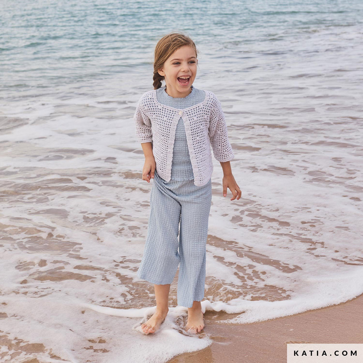 Katia Estrella 071 Watermeloen-Koraal - Patroon breien haken kinderen jas lente zomer katia — gemaakt met Katia Estrella (4)